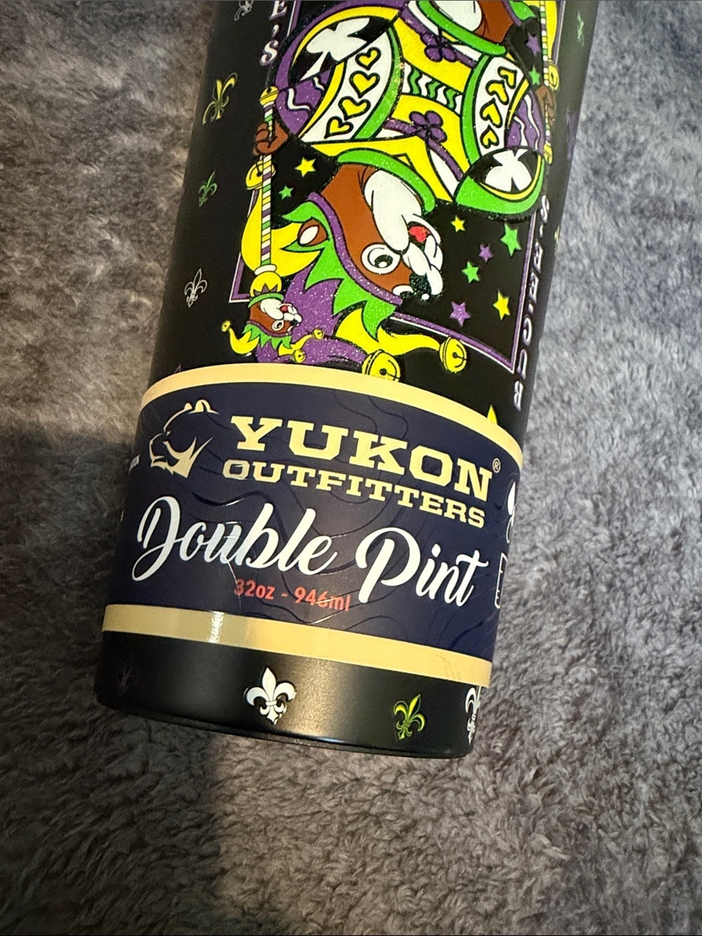 2025 Buc-ee's Mardi Gras Blk Purple Green Tumbler Bucees 32oz - New - Picture 4 of 5